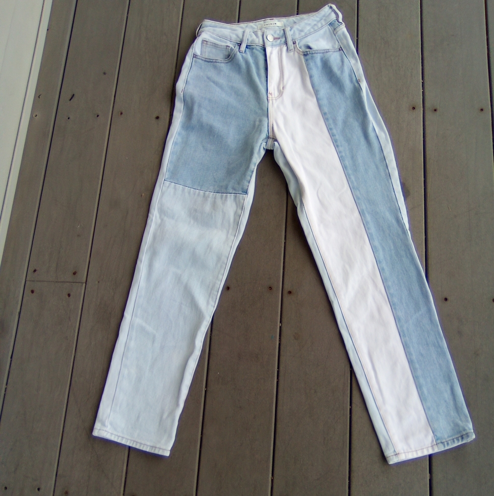 PACSUN WAIST 24" Stylish Blue and White Women's Straight Jeans STYLE MOM JEAN - Picture 4 of 8
